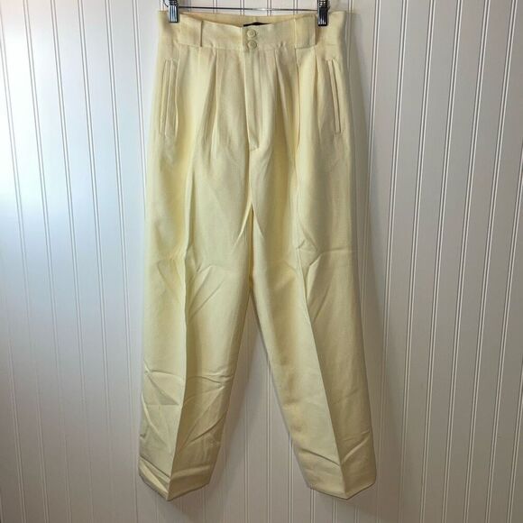 Vintage Savannah Wool Lined Dress Pants Size 10 Cream Pleated Front Pocketed - Picture 1 of 7